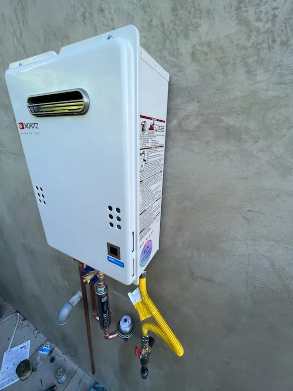 Tankless water heater installation for Wilmar homes